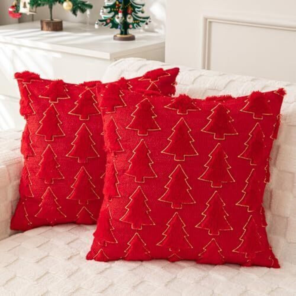 5226 Christmas Tree Pillow Covers 20x20 inch Set of 2 for Christmas